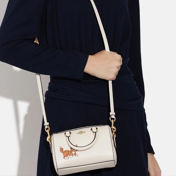 Last one New 🎀 Coach Mini Rowan Crossbody Bag With Print Kitten Cat Kitty - Picture 5 of 6